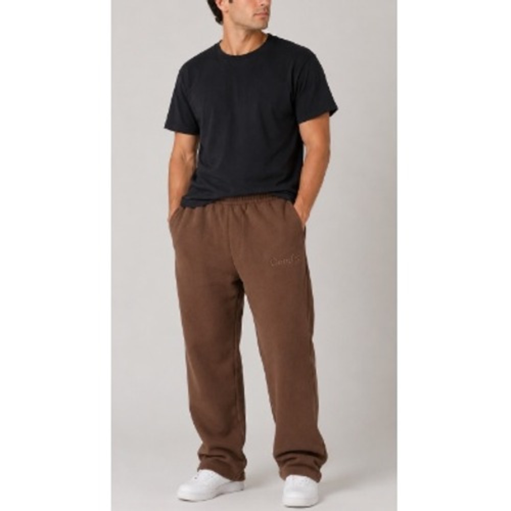 Comfrt Unisex Walnut Elastic Waistband Minimalist Straight Leg Sweatpant Size M